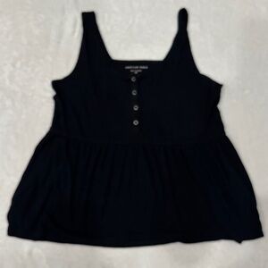AMERICAN EAGLE SOFT AND SEXY RIBBED BLACK TANK TOP MEDIUM